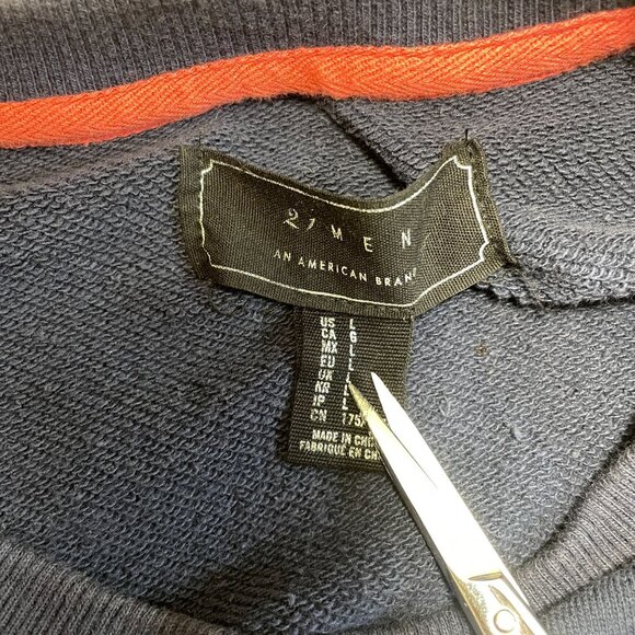 21 Men An American Brand Howling Wolf Dog Animal Print Sweatshirt L Blue Red - Picture 6 of 7